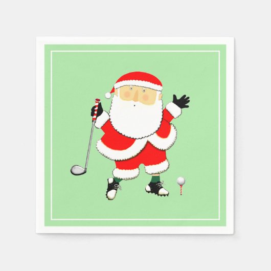 Serviette En Papier Fête de golf de Noël (Devant)