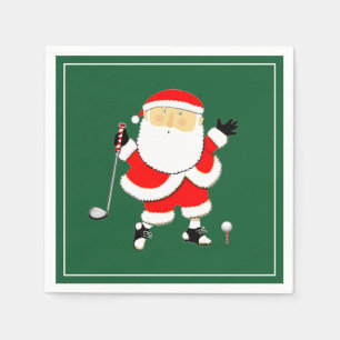 Serviette En Papier Fête de golf de Noël