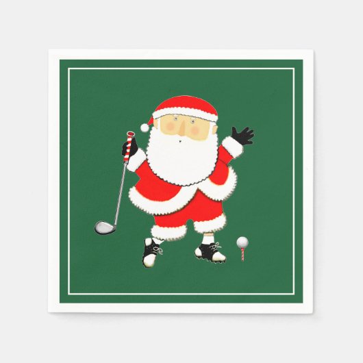 Serviette En Papier Fête de golf de Noël (Devant)