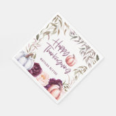 Serviette En Papier fête de grâces à l'automne fleuri citrouille (Coin)