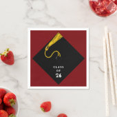 Serviette En Papier Fête de graduation 2025 Maroon Napkins (En situation)
