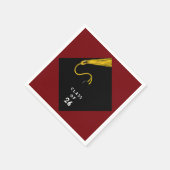 Serviette En Papier Fête de graduation 2025 Maroon Napkins (Coin)