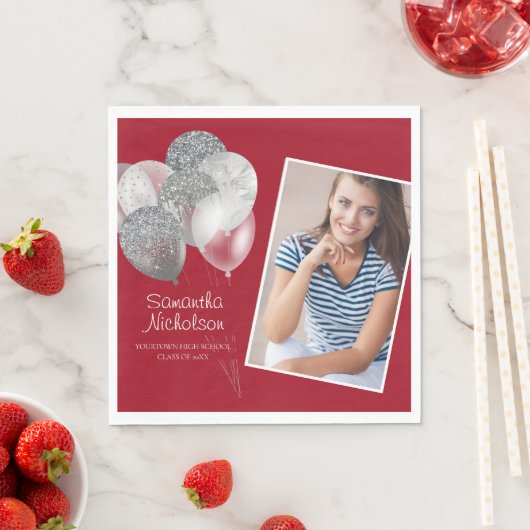 Serviette En Papier Fête de graduation Ballons de Parties scintillant  (En situation)