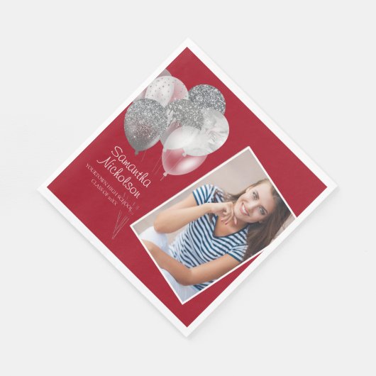 Serviette En Papier Fête de graduation Ballons de Parties scintillant (Coin)