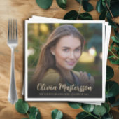 Serviette En Papier Fête de graduation Black Gold Photo