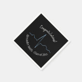 Serviette En Papier Fête de graduation cardiologue noir et bleu (Coin)