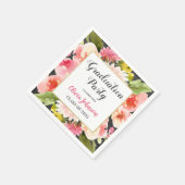 Serviette En Papier Fête de graduation de la frontière florale rose-ro (Coin)