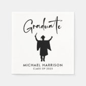Serviette En Papier Fête de graduation de script moderne (Devant)