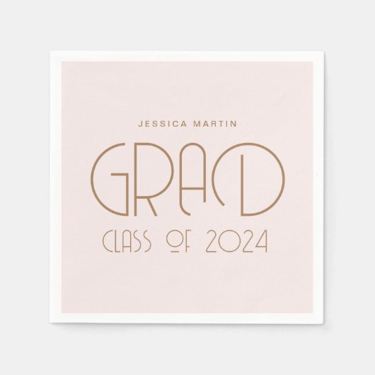 Serviette En Papier Fête de graduation en typographie moderne (Devant)
