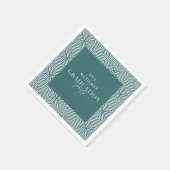 Serviette En Papier Fête de graduation géométrique et script moderne (Coin)
