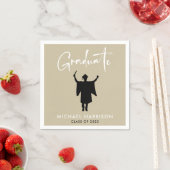 Serviette En Papier Fête de graduation masculine de script moderne (En situation)