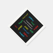 Serviette En Papier Fête de graduation Noms répétitifs Papier noir (Coin)