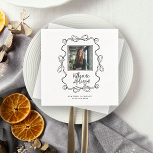 Serviette En Papier Fête de graduation photo de vaches noires à la fro