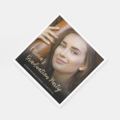 Serviette En Papier Fête de graduation photo manuscrite de script (Coin)