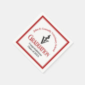 Serviette En Papier Fête de graduation rouge de l'école vétérinaire (Coin)