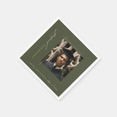 Serviette En Papier Fête de graduation verte moderne (Coin)