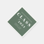 Serviette En Papier Fête de graduation verte Sage Simple (Coin)
