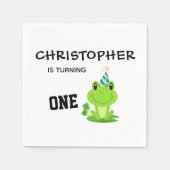 Serviette En Papier Fête de grenouille Premières Anniversaire Marais V (Devant)