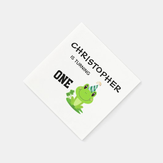 Serviette En Papier Fête de grenouille Premières Anniversaire Marais V (Coin)