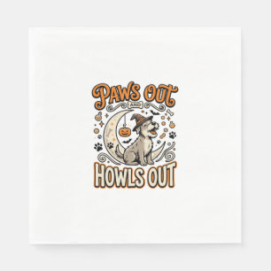 Serviette En Papier Fête de hurlement d'Halloween pour chiens