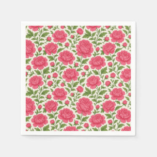 Serviette En Papier Fête de jardin Cottagecore aux pivoines roses vint