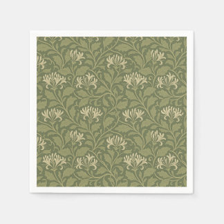 Serviette En Papier Fête de jardin florale vintage vert sauge chèvrefe
