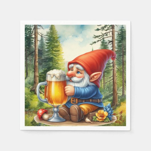 Serviette En Papier fête de la bière cool gnome (Devant)