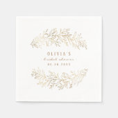 Serviette En Papier fête de la douche de mariée du feuillage botanique (Devant)