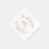 Serviette En Papier fête de la douche de mariée du feuillage botanique (Coin)