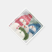 Serviette En Papier Fête de la famille de Noël Snowman (Coin)