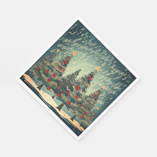 Serviette En Papier Fête de la forêt de Noël (Coin)