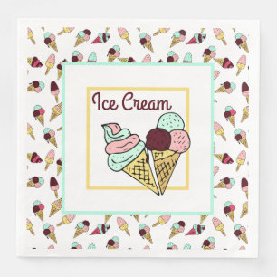 Serviette En Papier Fête de la glace rétro