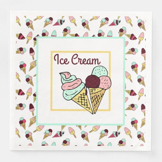 Serviette En Papier Fête de la glace rétro (Devant)