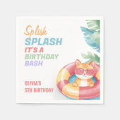Serviette En Papier Fête de la piscine de Splish Fille Anniversaire (Devant)