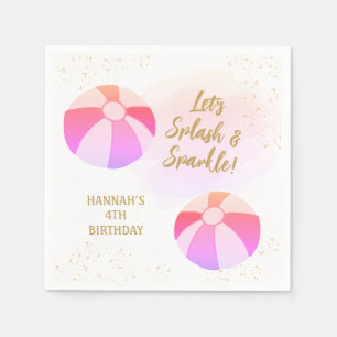 Serviette En Papier Fête de la piscine d'eau vive et étincelante