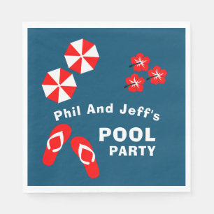 Serviette En Papier Fête de la piscine d'été pour adultes