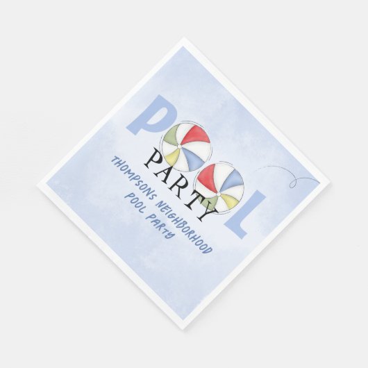 Serviette En Papier Fête de la piscine d'été sur mesure (Coin)
