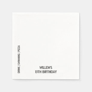 Serviette En Papier Fête de la piscine garçon fête d'anniversaire