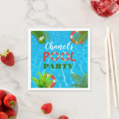 Serviette En Papier Fête de la piscine tropicale | Anniversaire d'été (En situation)