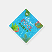 Serviette En Papier Fête de la piscine tropicale | Anniversaire d'été (Coin)