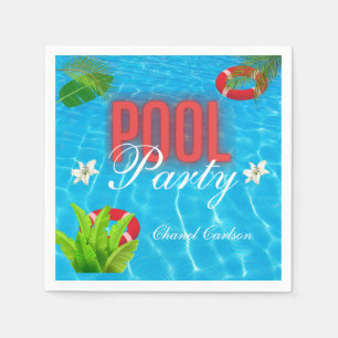 Serviette En Papier Fête de la piscine tropicale Anniversaire d'été