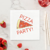 Serviette En Papier FÊTE DE LA PIZZA ! Pepperoni Fromage Pizzeria tran (En situation)
