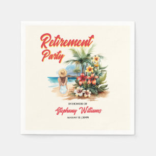 Serviette En Papier Fête de la retraite des femmes Beach Aloha Femme