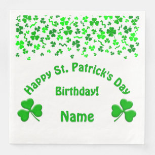 Serviette En Papier Fête de la Saint-Patrick Anniversaire Trèfles
