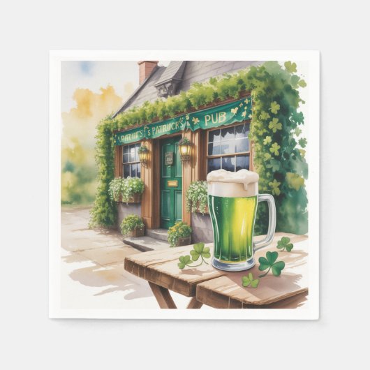 Serviette En Papier Fête de la Saint-Patrick au bar pub (Devant)