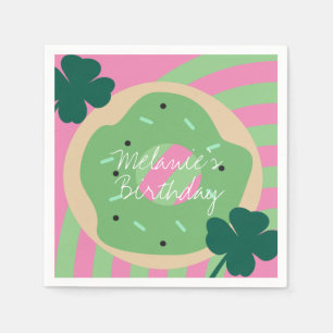 Serviette En Papier Fête de la Saint-Patrick Donut Trèfle Verdure Part