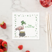 Serviette En Papier Fête de la Saint-Patrick Flamingo Trèfle Irlandais (En situation)