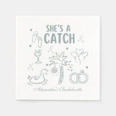 Serviette En Papier Fête de la Tropical Shes a Catch (Devant)