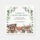 Serviette En Papier Fête de la verdure des forêts animales branchées (Devant)