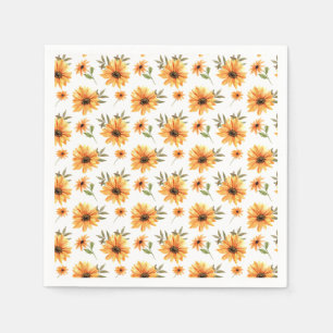 Serviette En Papier Fête de la verdure du tournesol botanique jaune